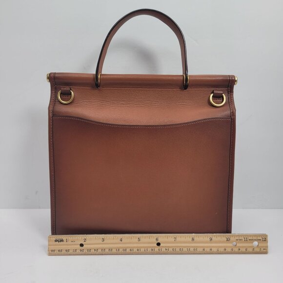 Coach Restored Willis Top Handle Women's Brass 1941 Glove Tanned Saddle Bag - Picture 11 of 11